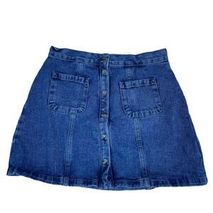 Y2K Urban Outfitters Retro 90's BDG A Line Button Down Denim Mini Skirt Med